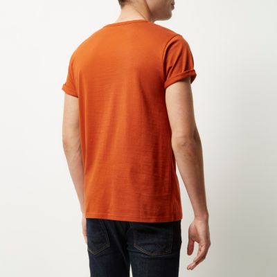 Dark orange crew neck t-shirt